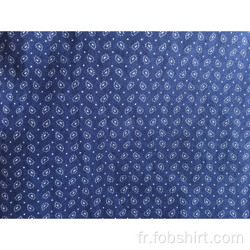Chemise à manches courtes imprimée bleu marine
